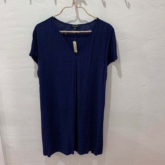 NWT Madewell Navy Short Sleeve Shift Dress, S - Picture 3 of 4